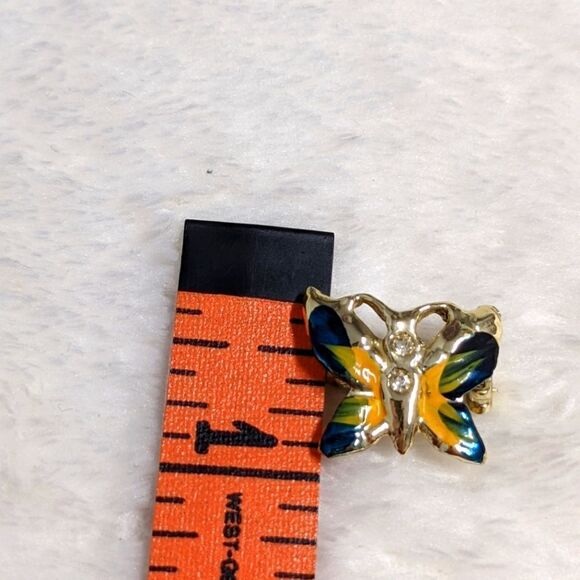 Vintage Enamel & Goldtone Butterfly Brooches - Qty 2 - Picture 8 of 9